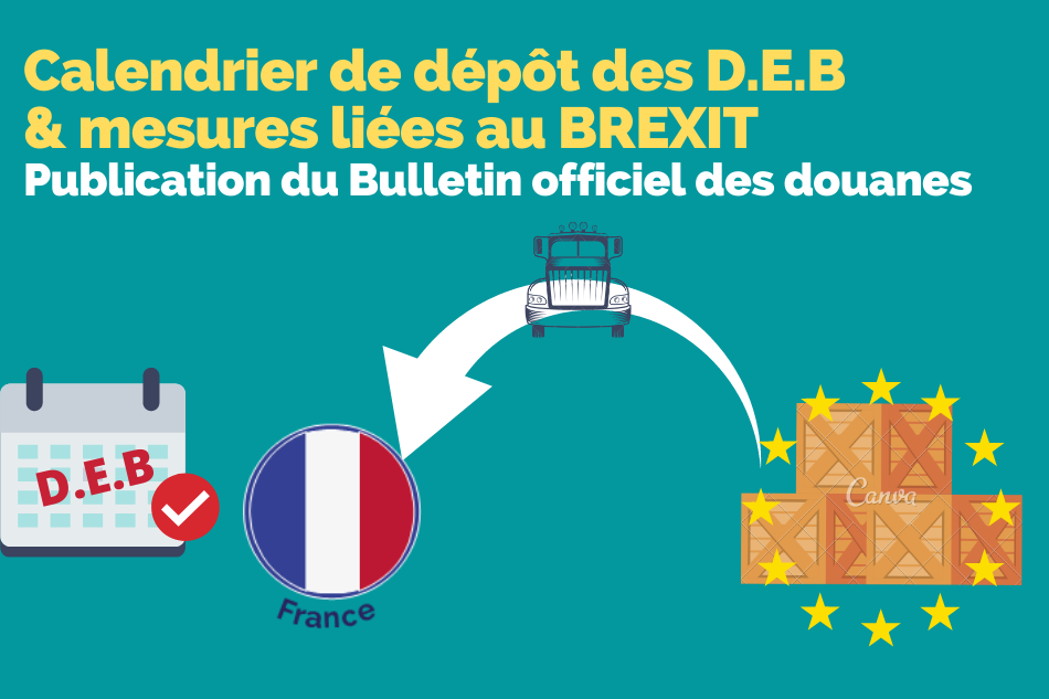 Calendrier de dépôt des DEB et mesures liées au Brexit